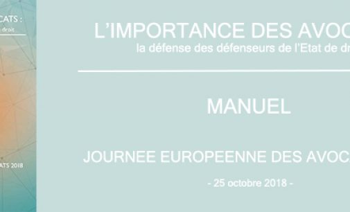 MANUEL SUR LA JOURNEE EUROPEENNE DES AVOCATS – 25 OCTOBRE 2018