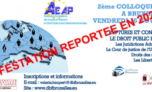 2ème Colloque de l’AEAP – Ruptures et convergences – Le droit public et l’Europe / Bruxelles
