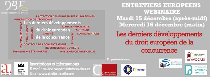 Les derniers développements du droit européen de la concurrence